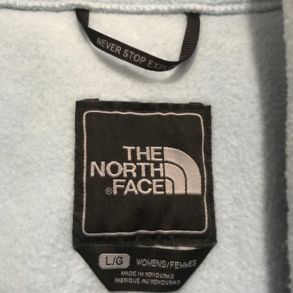 Women’s North Face Full Zip Fleece Polar Tech Blue & Gray Jacket - Size Large - Picture 3 of 7